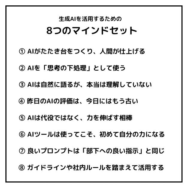 生成AIを活用するための8つのマインドセット